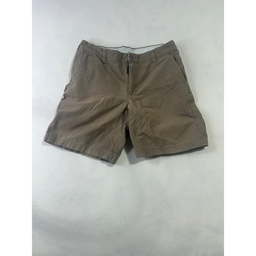 Columbia Mens Brown Canvas Utility Hiking Shorts Size 36W 10L Outdoor Casual